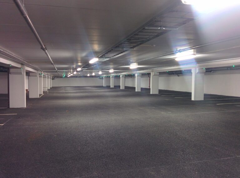 A finished underground parking lot.